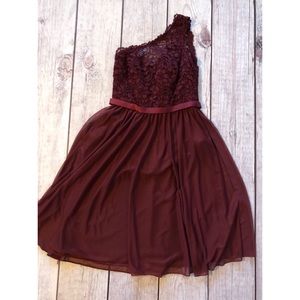 Wine colored bridesmaid dress